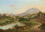 unknow artist A View of Roudnice with Mount rip Spain oil painting artist